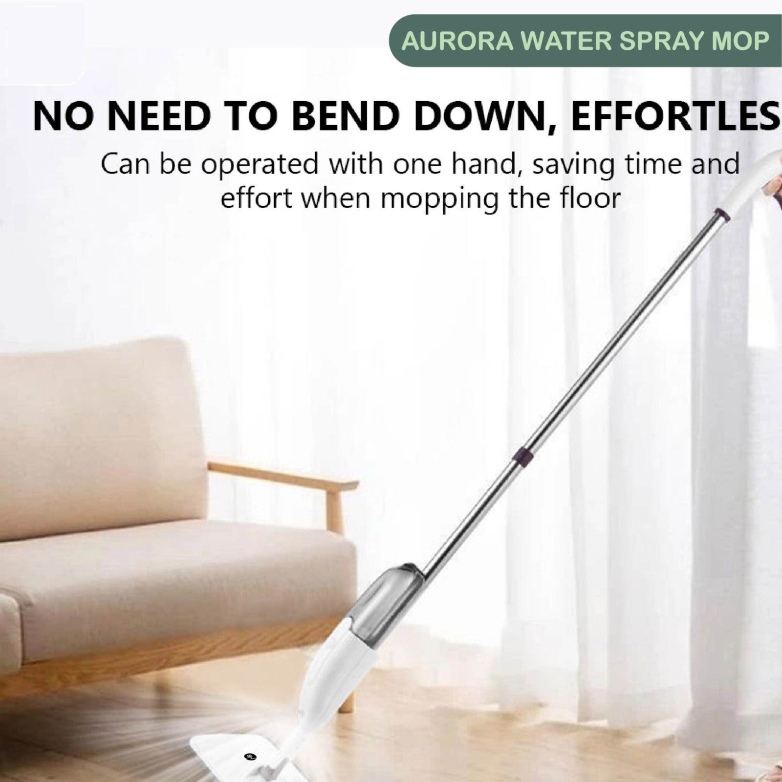 360 Rotating Spray Mop For Floor Cleaning With Refillable Bottle Providing Easy Use Durable Quality - Dual Fabric